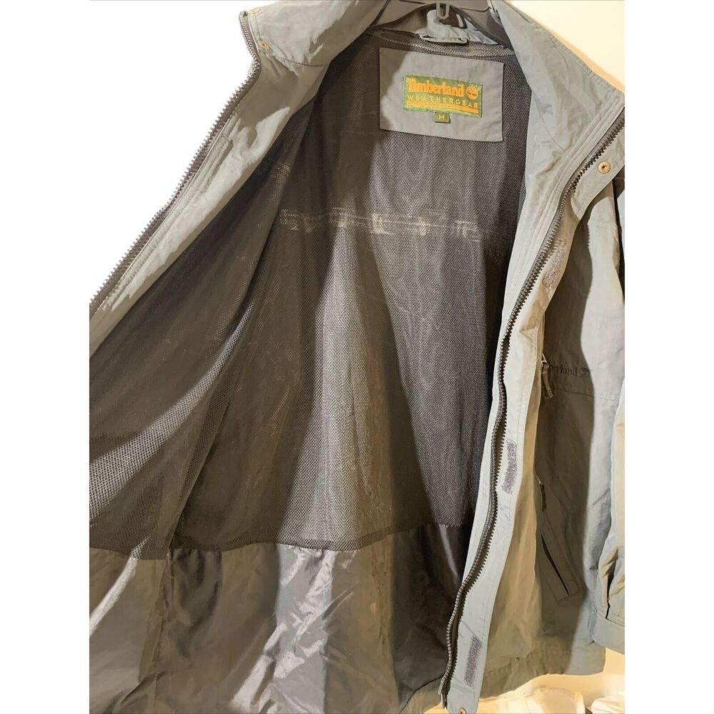 Timberland Waterproof Mens Grey Jacket Coat Size Medium Weathergear Raincoat - Picture 6 of 9